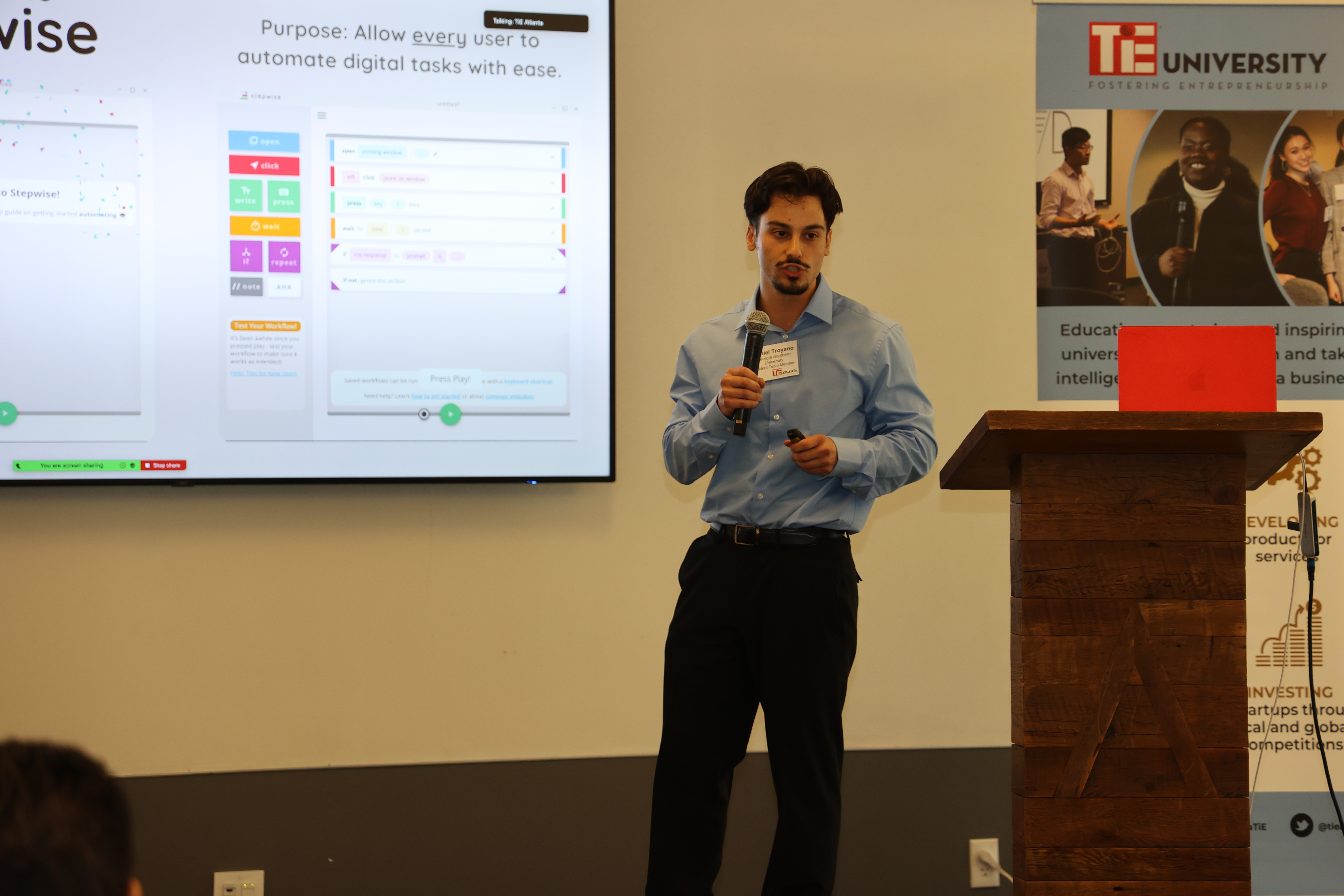 Daniel pitching Stepwise at TiE Atlanta